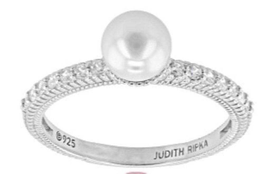Judith Ripka Sterling Silver Pearl Ring